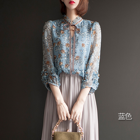 Sottile/索蒂尔 蕾丝雪纺衫，M号，...