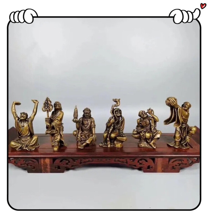 （一套）精选黄铜纯铜十八罗汉摆件一套十八罗...