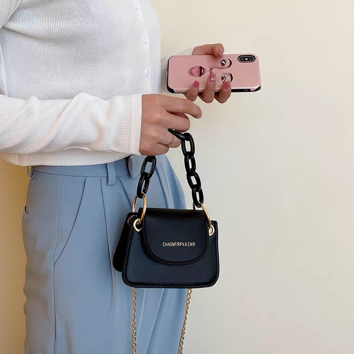 小包包女时尚韩版百搭链条迷你口红单肩斜挎手...