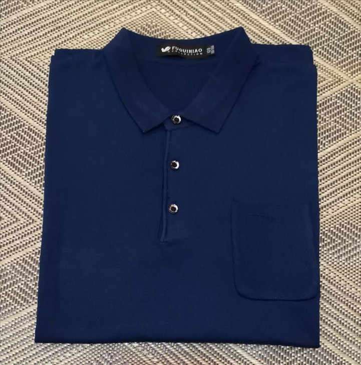 夏季男士短袖T恤衫翻领宽松冰丝透气中年男装...