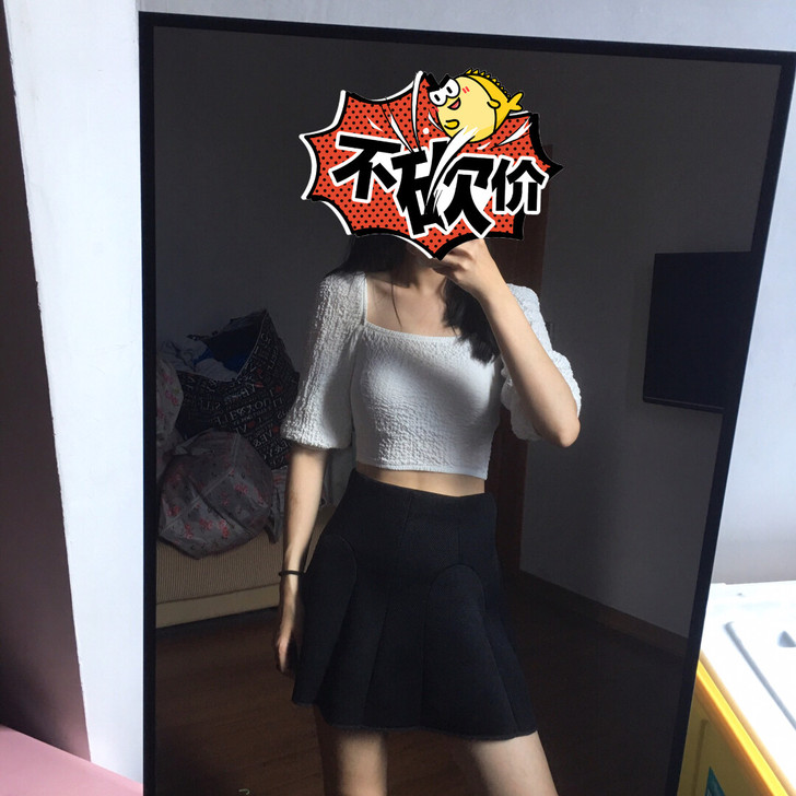 zara黑色蓬蓬裙半身裙短裙zara的M码...