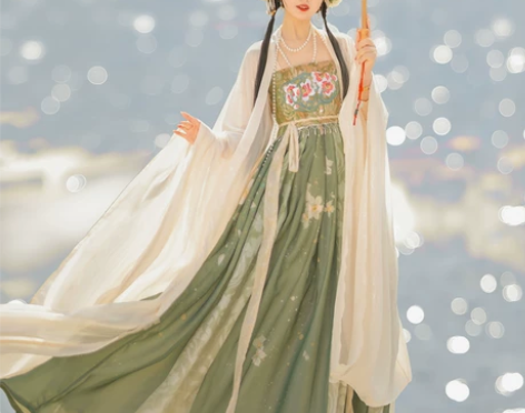 【春有约】茗月萱唐制诃子裙汉服女大袖衫刺绣...