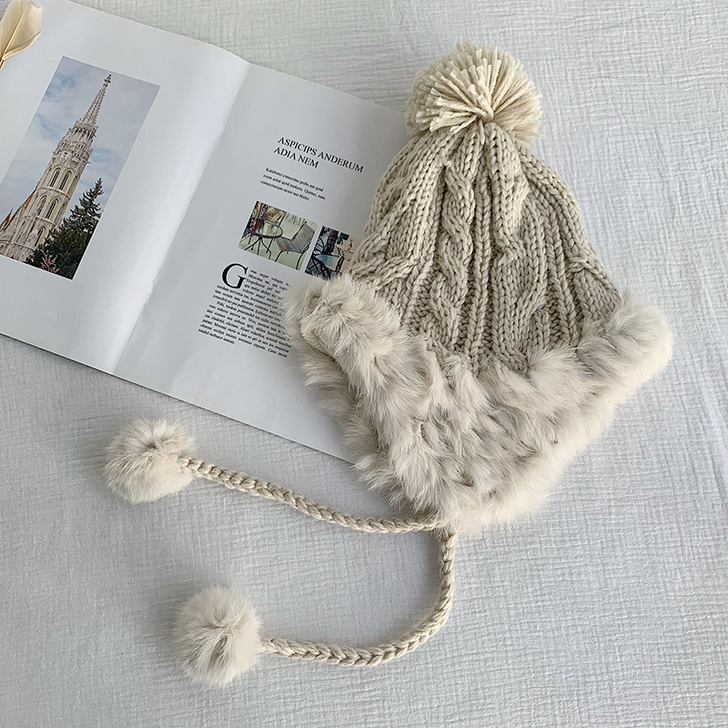 【年货价】秋冬季毛线帽女韩版可爱毛球护耳雷...