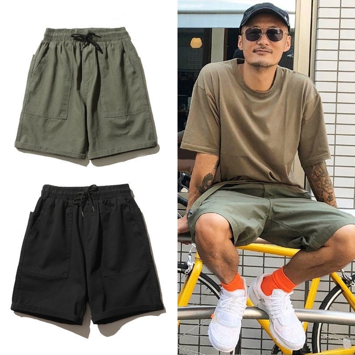 余文乐港风ins潮牌工装短裤男夏季日系简约...