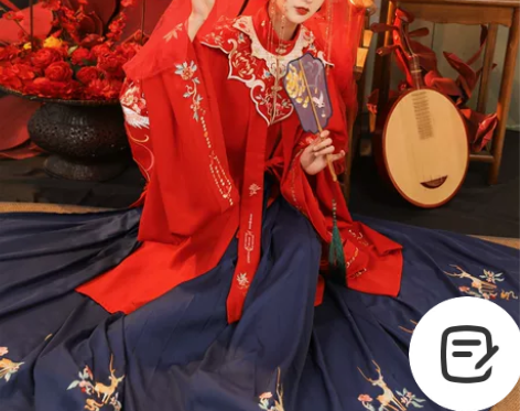 裳云兮原创（遇红妆）花嫁汉服明制立领对襟长...