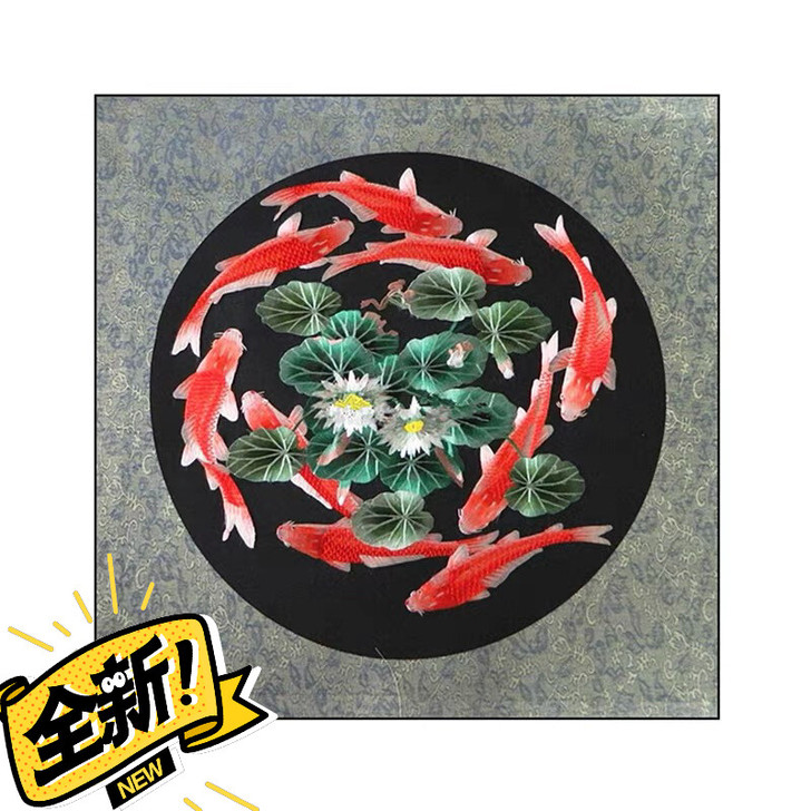 苏绣成品绣片布料客厅画苏州刺绣画玄关餐厅荷...