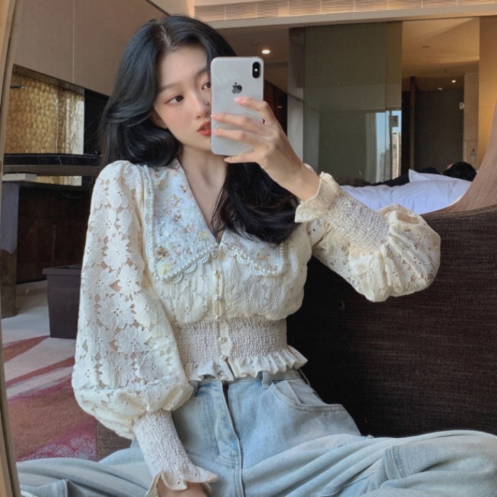 other/其他 蕾丝雪纺衫