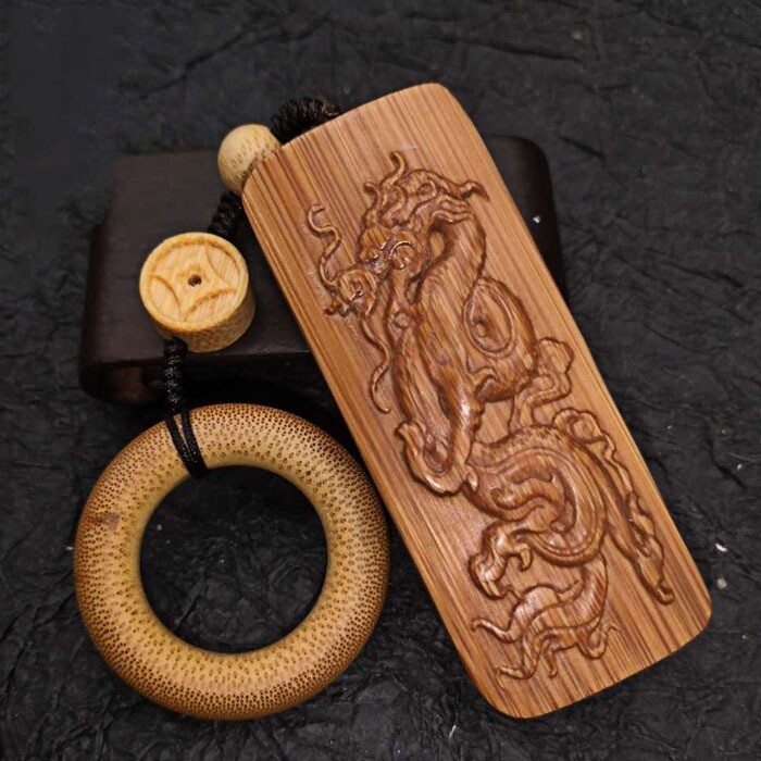 文玩老玉竹竹雕刻画玉竹牌手把件