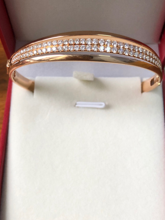 TTF玫瑰金钻石手镯