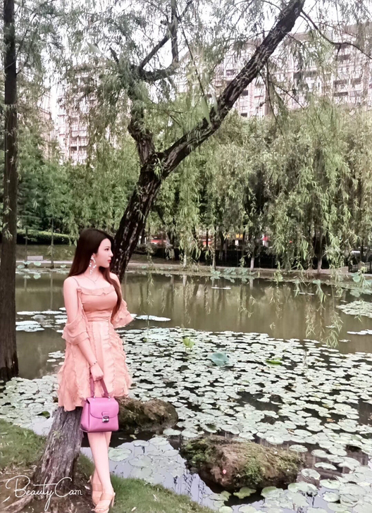 裸色漏肩仙女裙