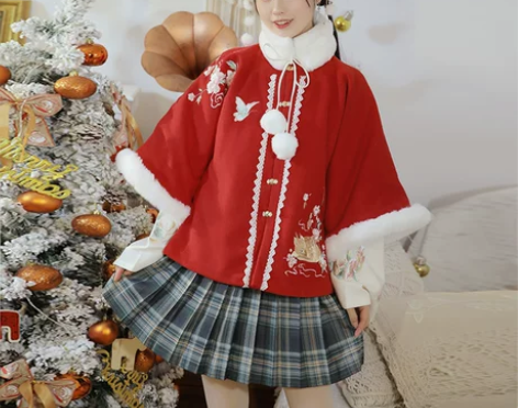 妃亦坊原创汉服女【鹿鸣归】明制对襟汉服方领...