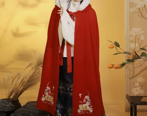 妃亦坊原创汉服女斗篷加绒加厚【鹿鸣归】披风...