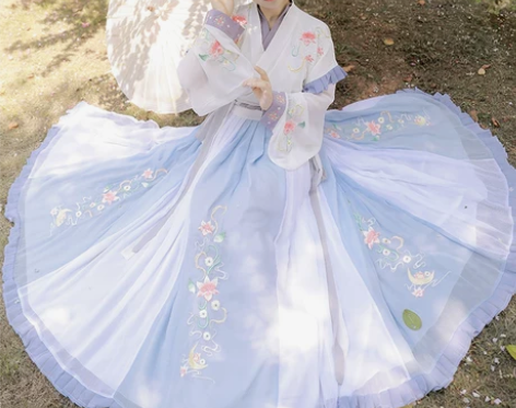 海棠汉服女正品原创中国风晋制半袖古装齐腰交...