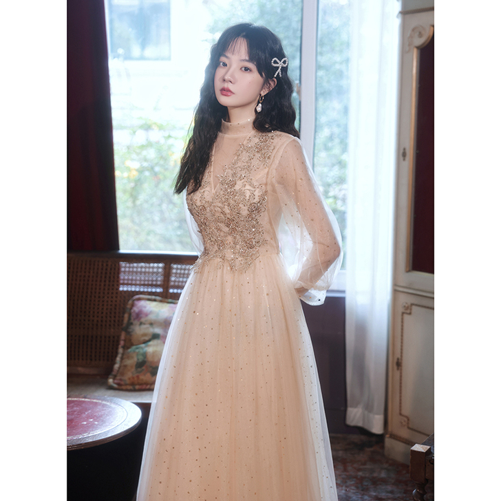 宴会晚礼服女2020新款气质冬季艺考轻奢仙...