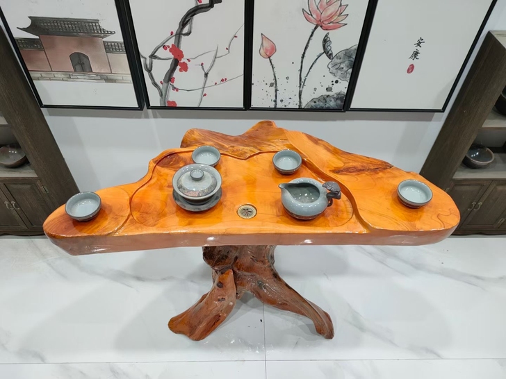 公司闲置天然实木根雕茶几原木树根底座根艺家...