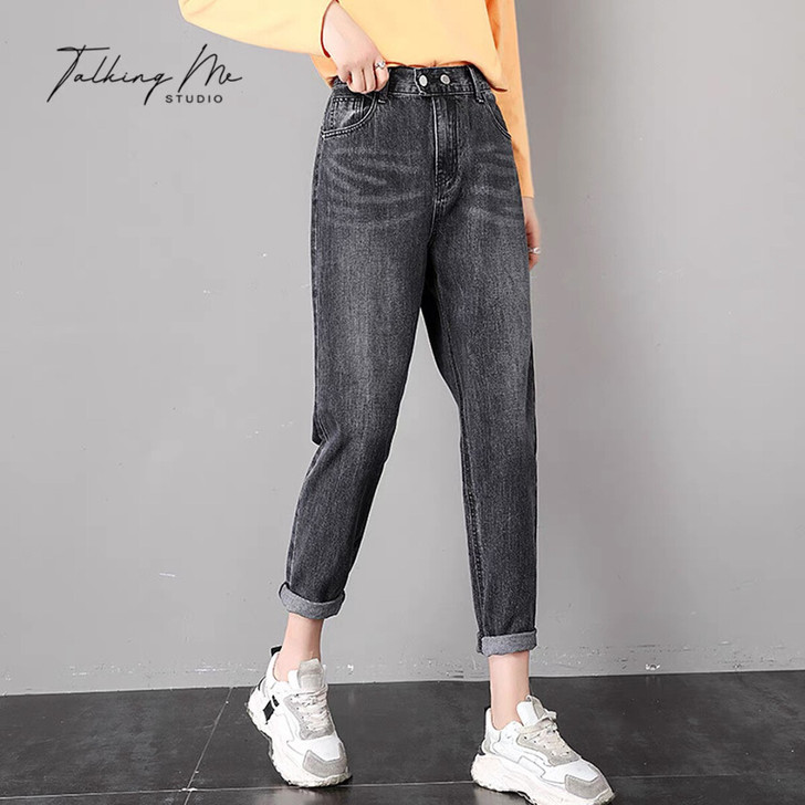 牛仔裤女宽松直筒高腰裤韩版显瘦奶奶裤老爹萝...