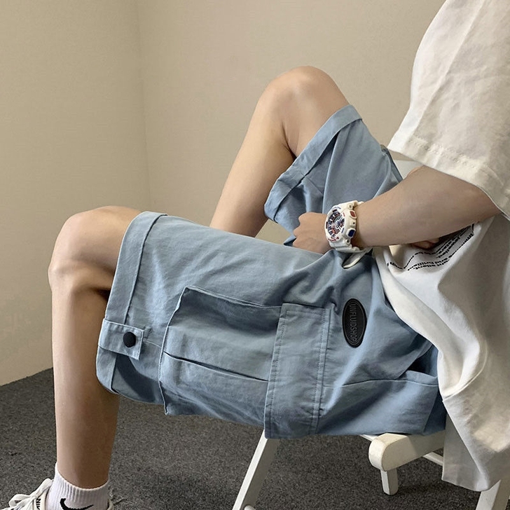工装短裤男夏季宽松潮牌休闲百搭五分裤ins...