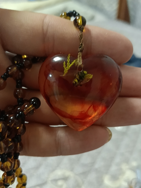 天然植物化石，里面有个蜜蜂标本，便宜出