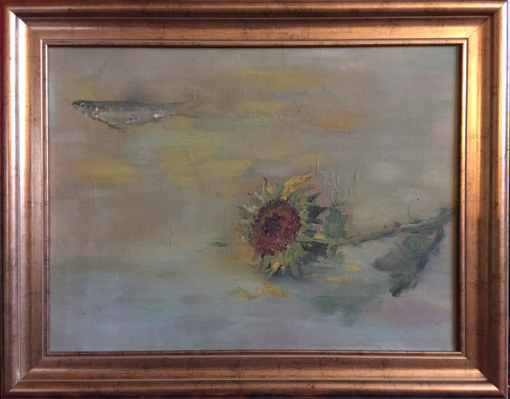 原创油画梦，天津美院学生作品，落款 董通，...