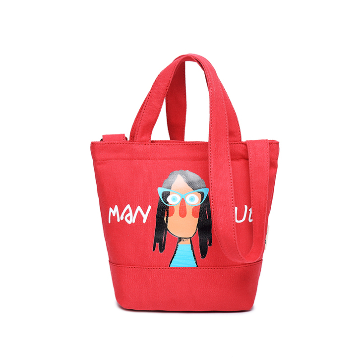 漫活2018新款帆布包女斜挎撞色可爱单肩手...