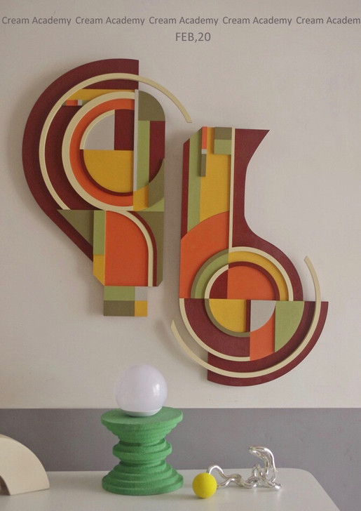 包豪斯几何风格木板拼贴装饰画 艺术挂画 家...