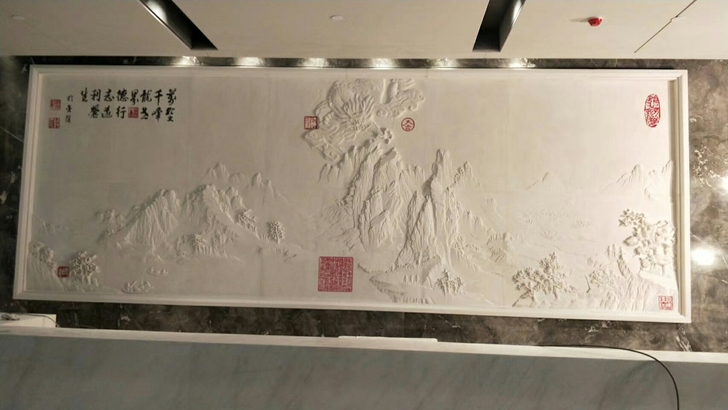 石雕浮雕画影壁墙壁画石板雕刻画庭院别墅装饰...