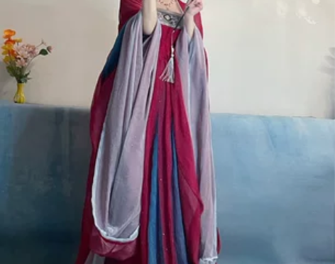 五五年原创汉服妲己女诃子裙唐制大袖衫仙女一...