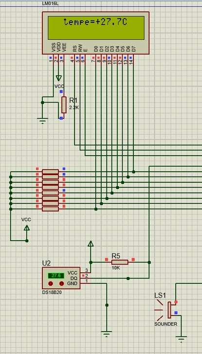 基于stm32的温度报警电路,将ds18b...