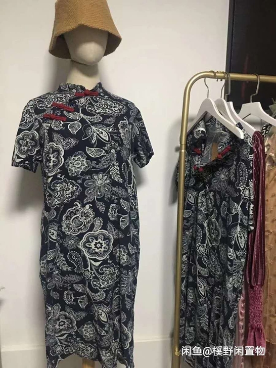 全新有吊牌棉麻中式风女士连衣裙55包邮,清...