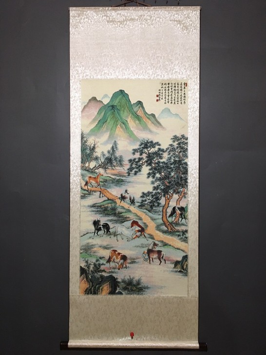 编号：GH-042 批发中堂刺绣画 中堂骏...