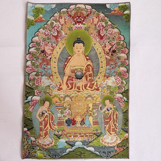 密宗佛像 唐卡刺绣画 如来佛祖 织绣 机绣...