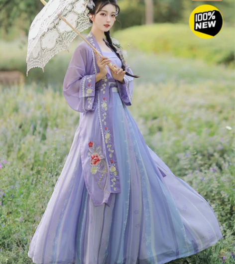 宋制汉服女对襟长衫宋抹吊带齐腰中国风原创正...