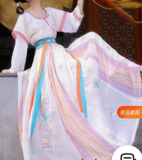 七月夕 青玄 坦领汉服正品原创夏季仙气重工...