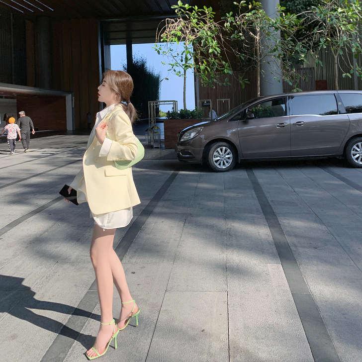 ByYou 白色高级感休闲西装外套女春新款...