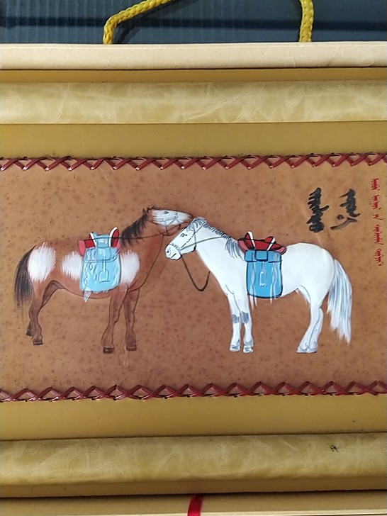 立体工艺品画，原料，真皮！闲置出让！有外包...