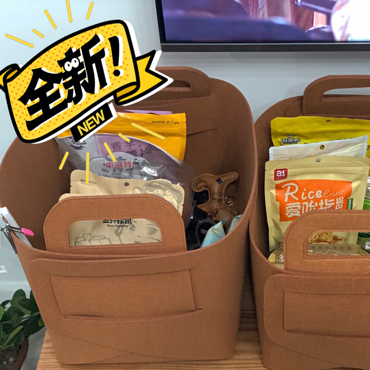 【包邮】全新 布艺收纳箱毛毡收纳筐 零食杂...