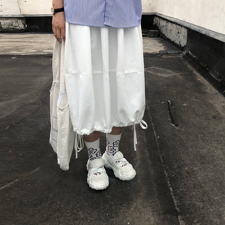 1米5姑娘日系春夏小个子半身裙复古运动风中...