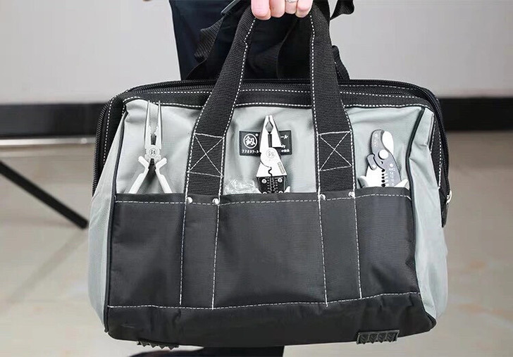 福冈工具箱大码帆布手提式工具包便携多功能工...