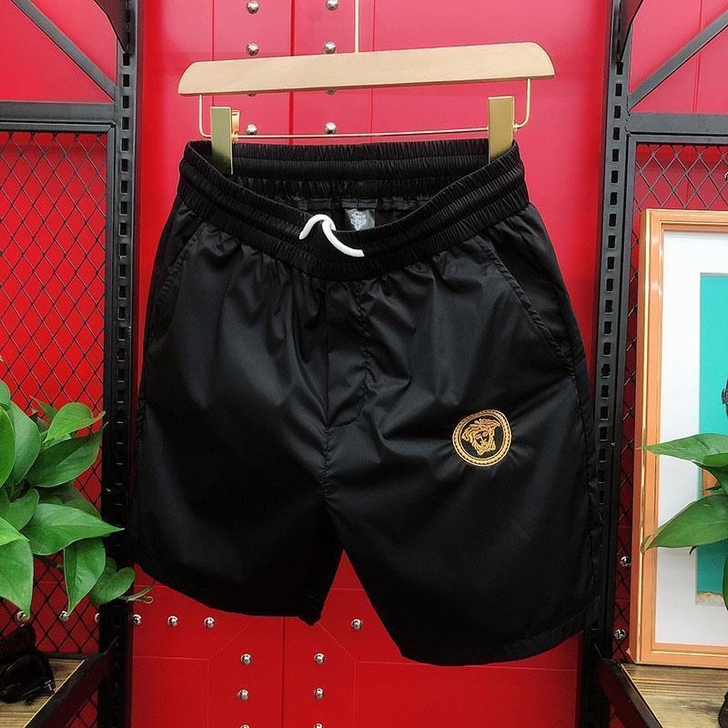 休闲运动短裤男2021夏季潮牌美杜莎刺绣五...