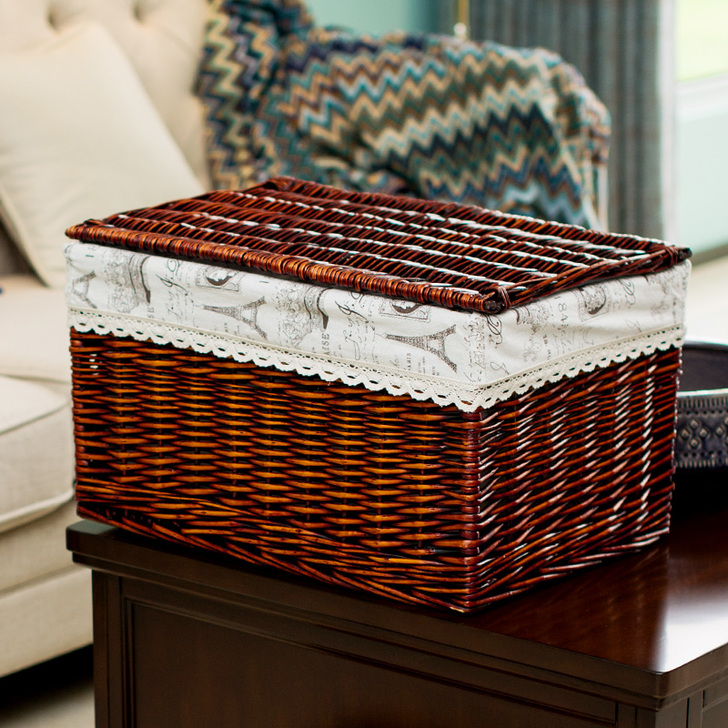 【年货价】乐梵 收纳箱藤编 大号有盖整理箱...