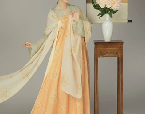 柒邑【忆长安】汉服女原创唐风齐胸衫裙复原印...