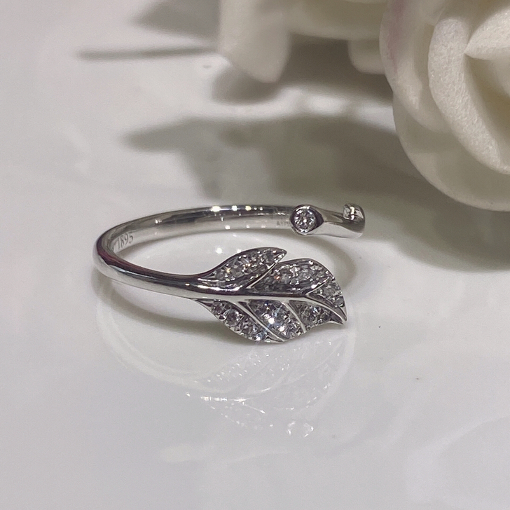 施华洛世奇奢侈品专柜正品18K白金钻石戒指...