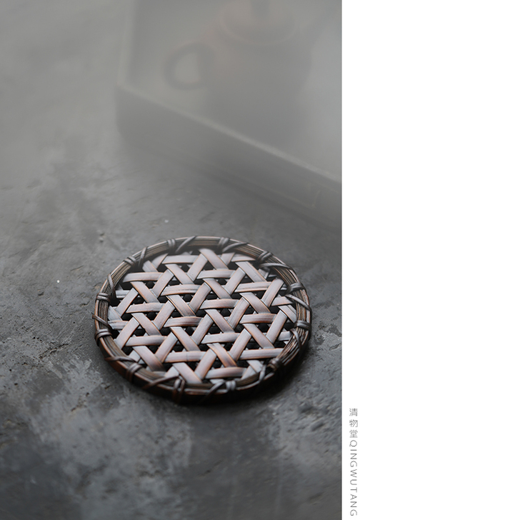 清物堂  手工竹编茶壶垫藤编古朴壶垫隔热垫...