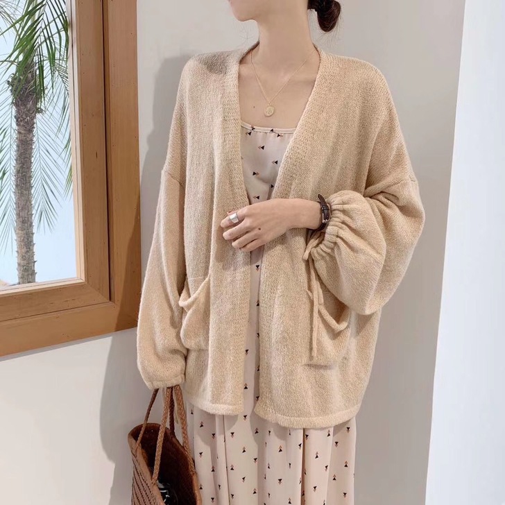 针织衫外套女春秋薄款毛衣防晒衫宽松韩版##...