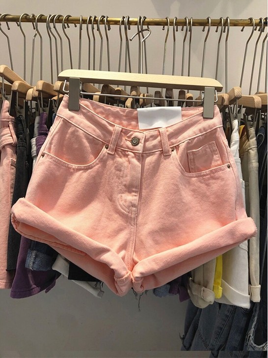 牛仔短裤牛仔裤女夏季韩版阔腿高腰a字全棉显...