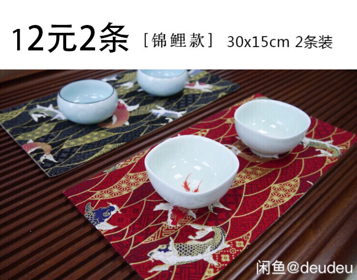 日系纯棉小茶席,双层茶垫杯垫碗垫子