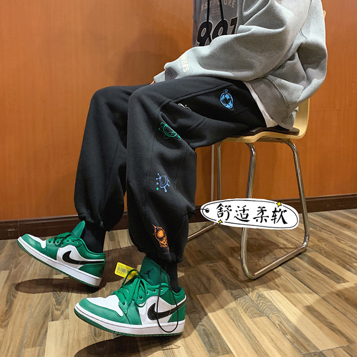 春秋裤子男韩版潮流宽松直筒运动卫裤百搭抽绳...