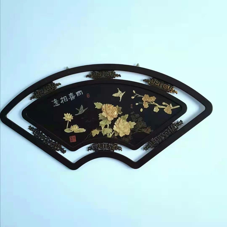 实木镂空立体玉雕精美装饰画