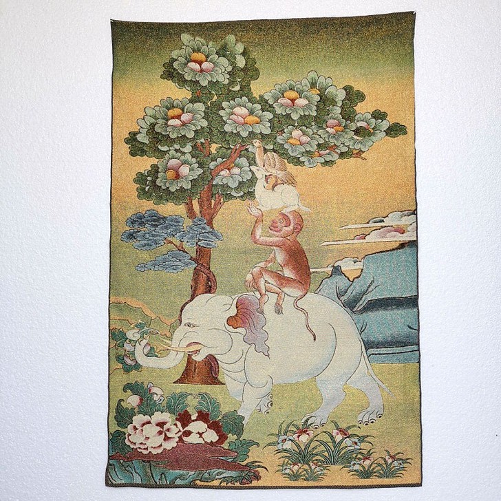 (结缘)西藏唐卡金丝布织唐卡挂画刺绣画 客...