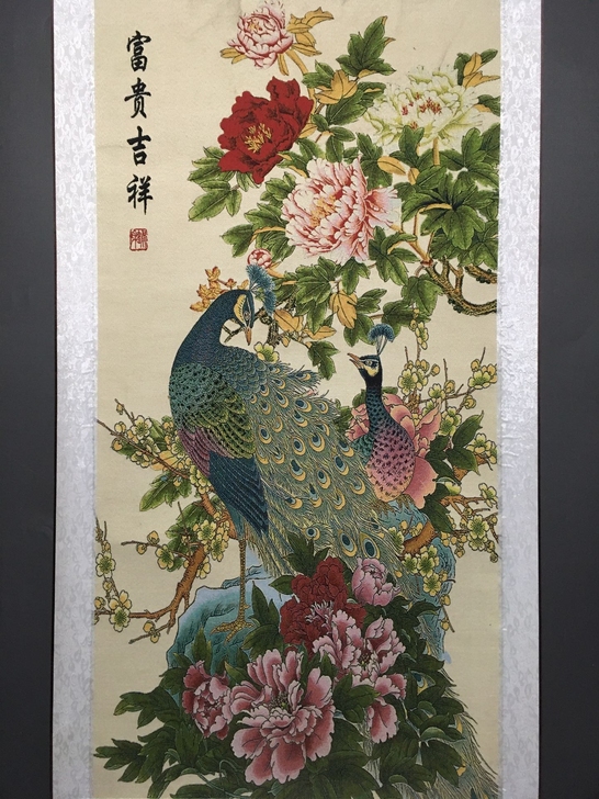 编号：GH002 批发中堂刺绣画 中堂花鸟...
